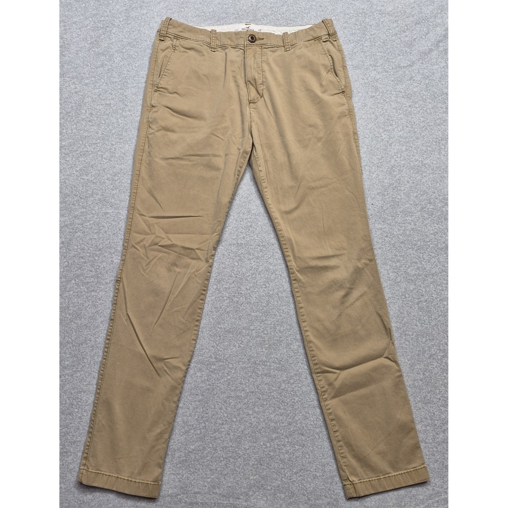 Hollister Men's Skinny Chino Pants 32x34 Khaki Tan‎ Epic Flex Stretch Casual